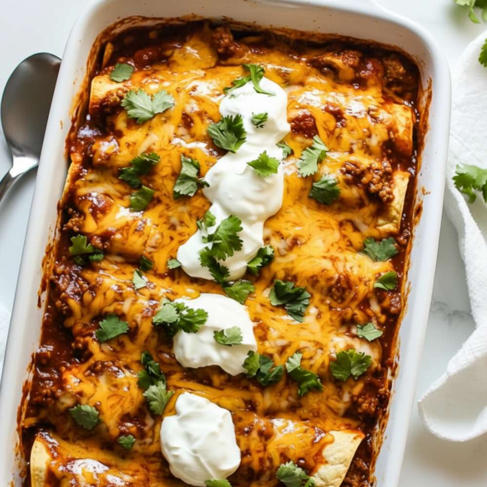 Easy Ground Beef Enchiladas Recipe: Baked to Perfection