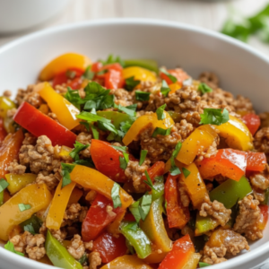 30-Minute Ground Turkey and Bell Pepper Skillet (Healthy)