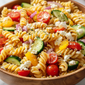 Quick & Healthy High Protein Greek Pasta Salad Recipe