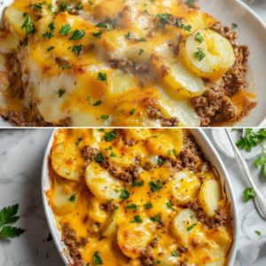 Cheesy Hobo Casserole with Ground Beef and Potatoes