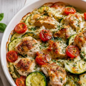 Healthy Mediterranean Chicken Zucchini Bake Recipe