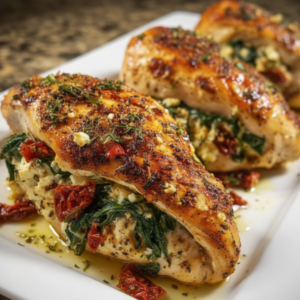 Mediterranean Feta & Spinach Stuffed Chicken Recipe