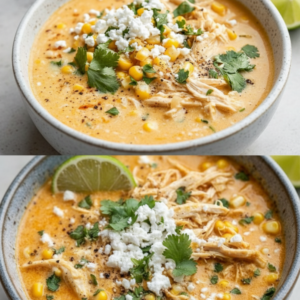 Slow Cooker Mexican Street Corn Soup with Chicken