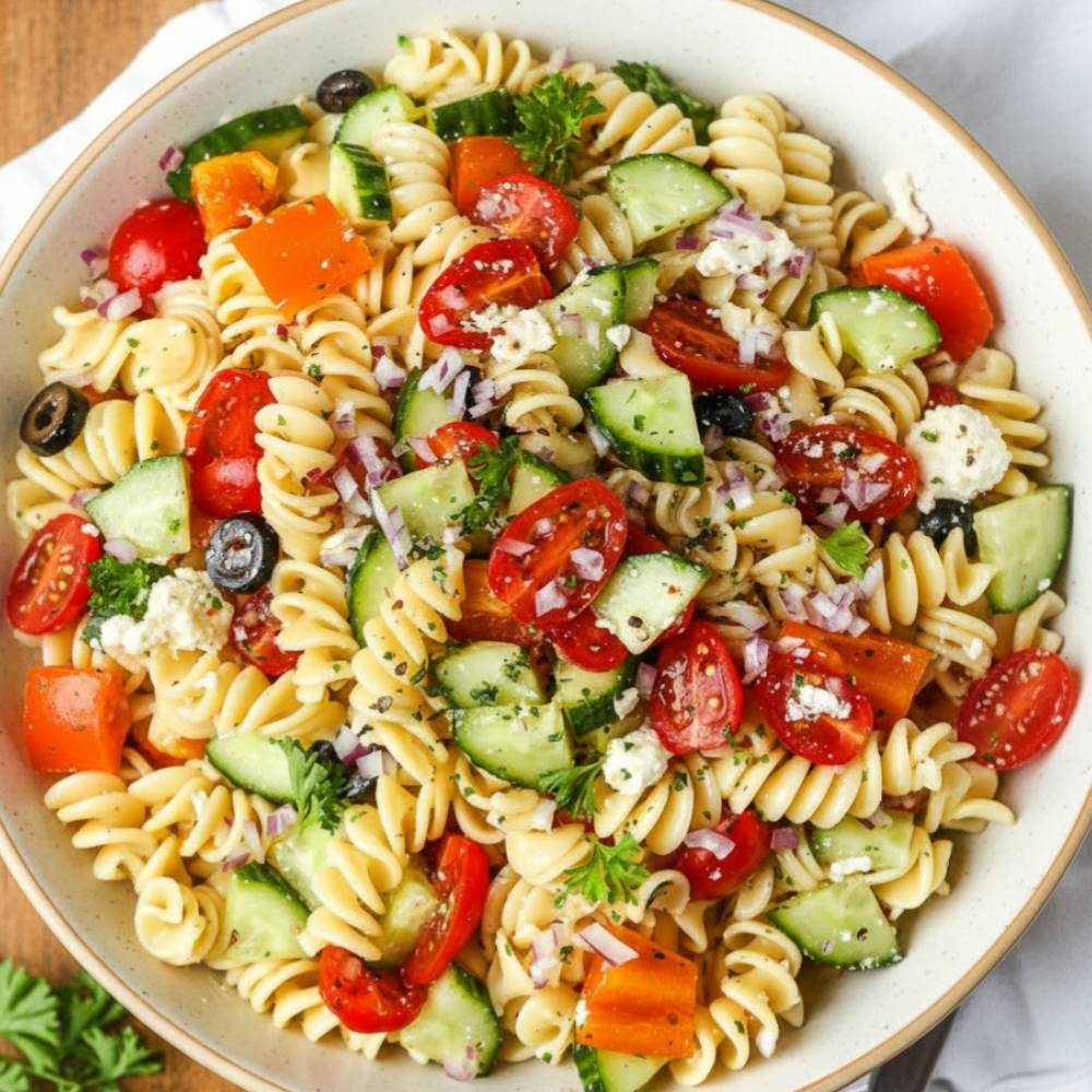 Classic Greek Pasta Salad Recipe: Fresh & Easy