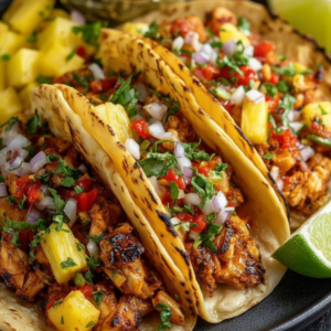 Healthy Grilled Chicken Tacos with Fresh Pineapple Salsa