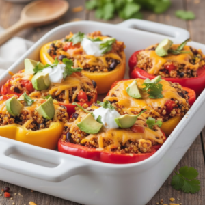 Healthy Quinoa Stuffed Bell Peppers Recipe | Vegetarian Meal Prep
