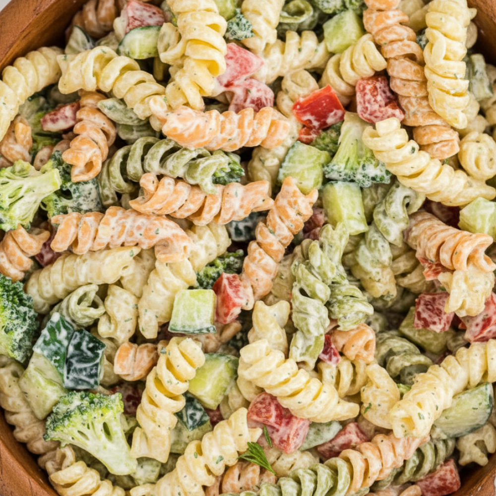 Creamy Tri-Color Ranch Pasta Salad Recipe