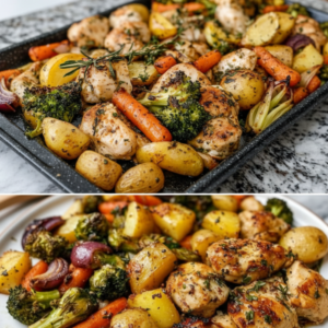 Easy Sheet Pan Lemon Herb Chicken and Vegetables | Healthy Dinner