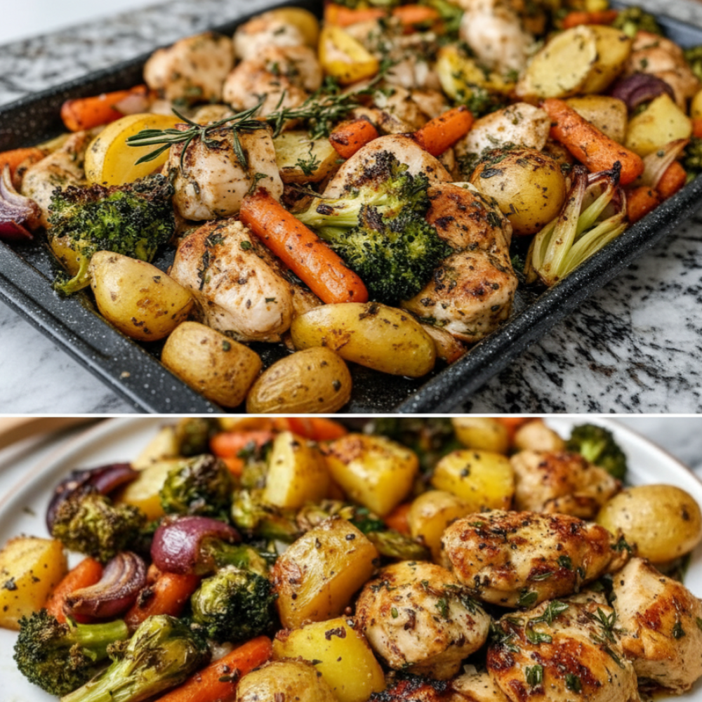 Easy Sheet Pan Lemon Herb Chicken and Vegetables | Healthy Dinner