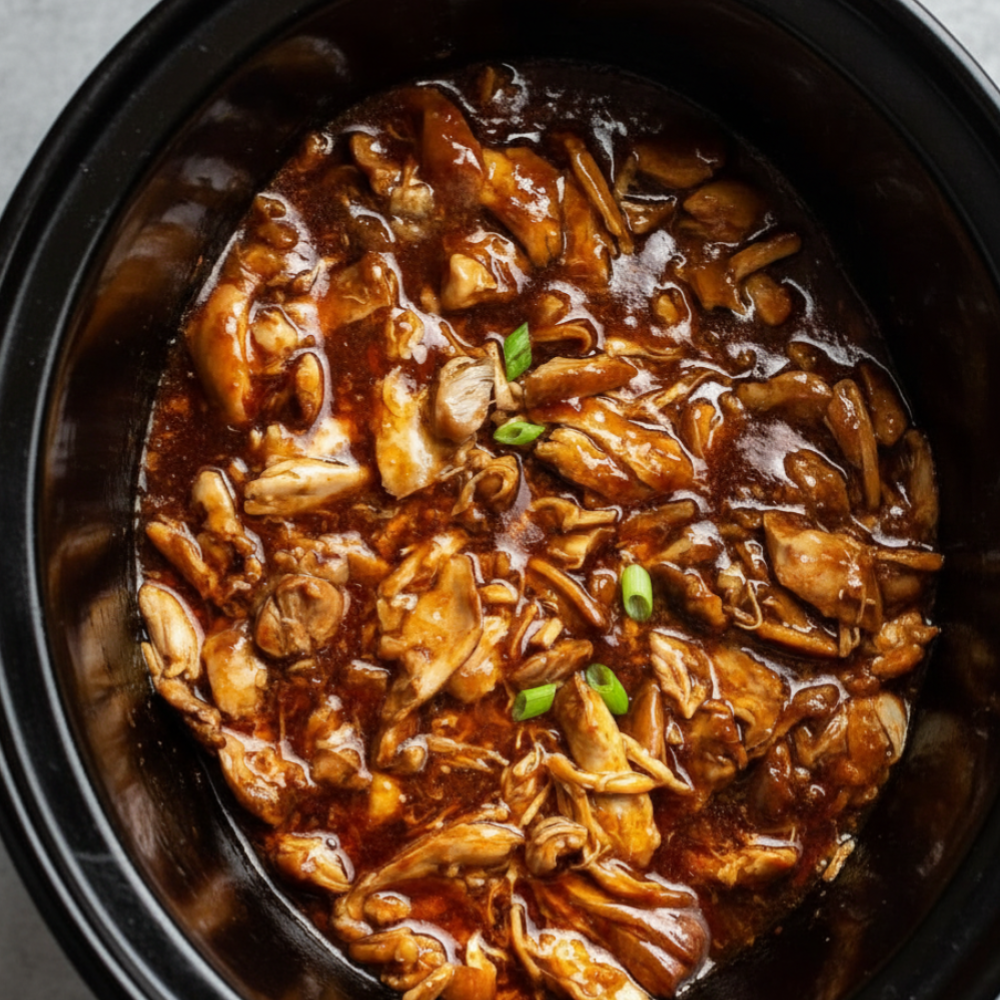 Easy Crockpot Honey Garlic Shredded Chicken Recipe