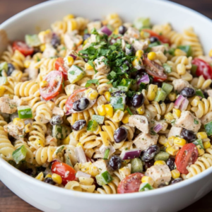 Southwest Pasta Salad Recipe with Chicken & Creamy Dressing