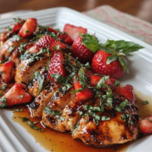 Glazed Strawberry Basil Chicken Skillet Recipe