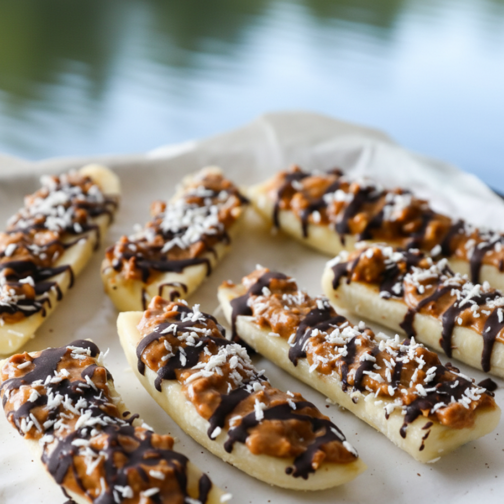 Easy Peanut Butter & Chocolate Filled Bananas (No-Bake)