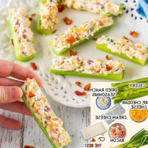 Keto-Friendly Stuffed Celery Bites Featuring Savory Beef & Cheddar