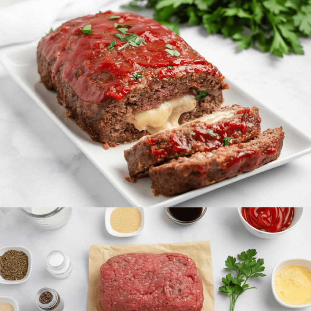 Best Stuffed Meatloaf Recipe: Gooey Cheese Center