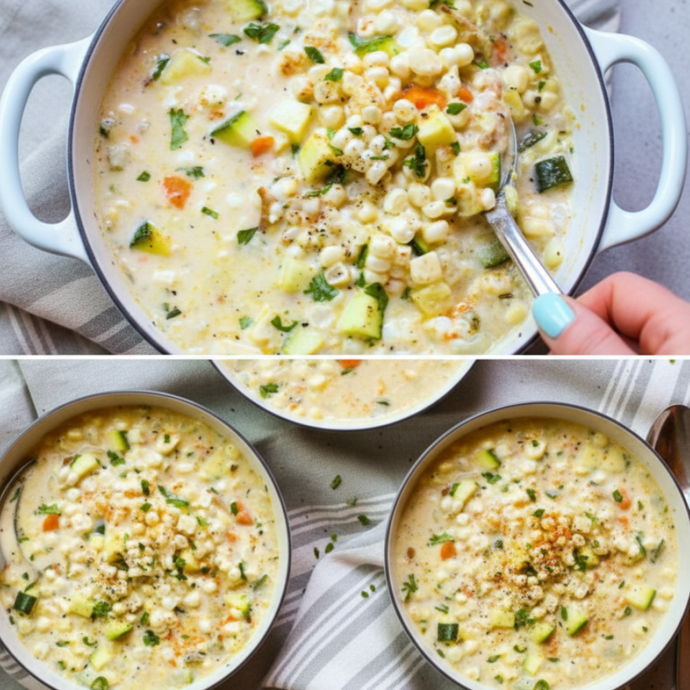 Creamy Summer Corn and Zucchini Chowder (No Flour)