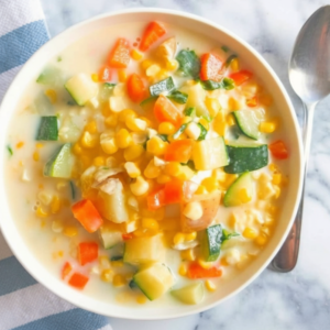 30-Minute Creamy Summer Veggie Chowder (Healthy & Easy)