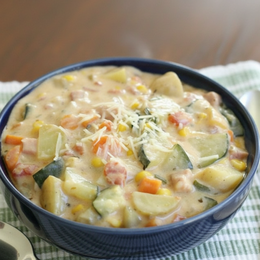 Creamy Beef and Summer Vegetable Stew Recipe