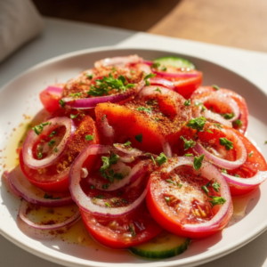 Refreshing Middle Eastern Tomato Onion Sumac Salad Recipe
