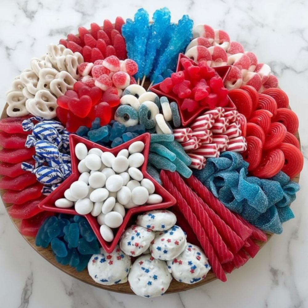 Red, White, and Blue Sweets Board for Summer Parties