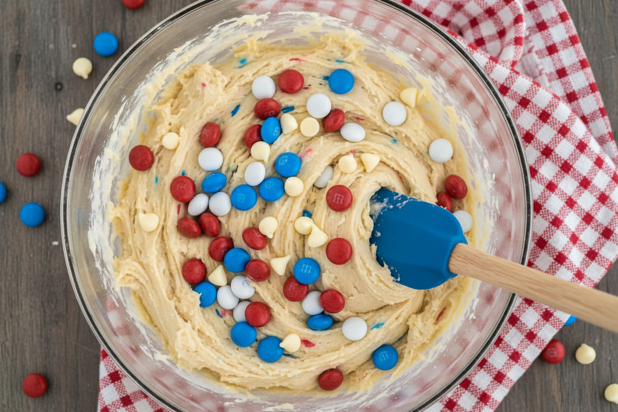 4th of July Cookies preparation step 2