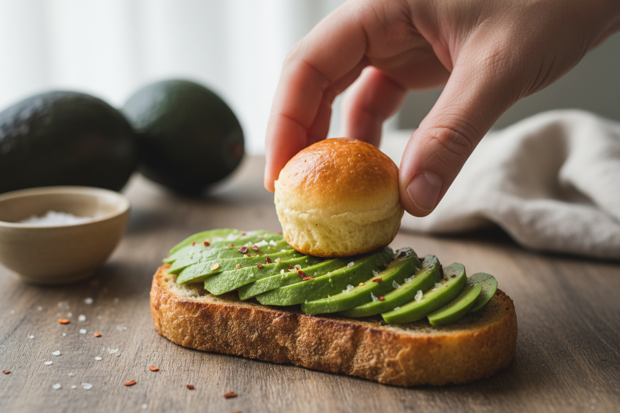 Avocado Toast with Kawaii Bun preparation step 2