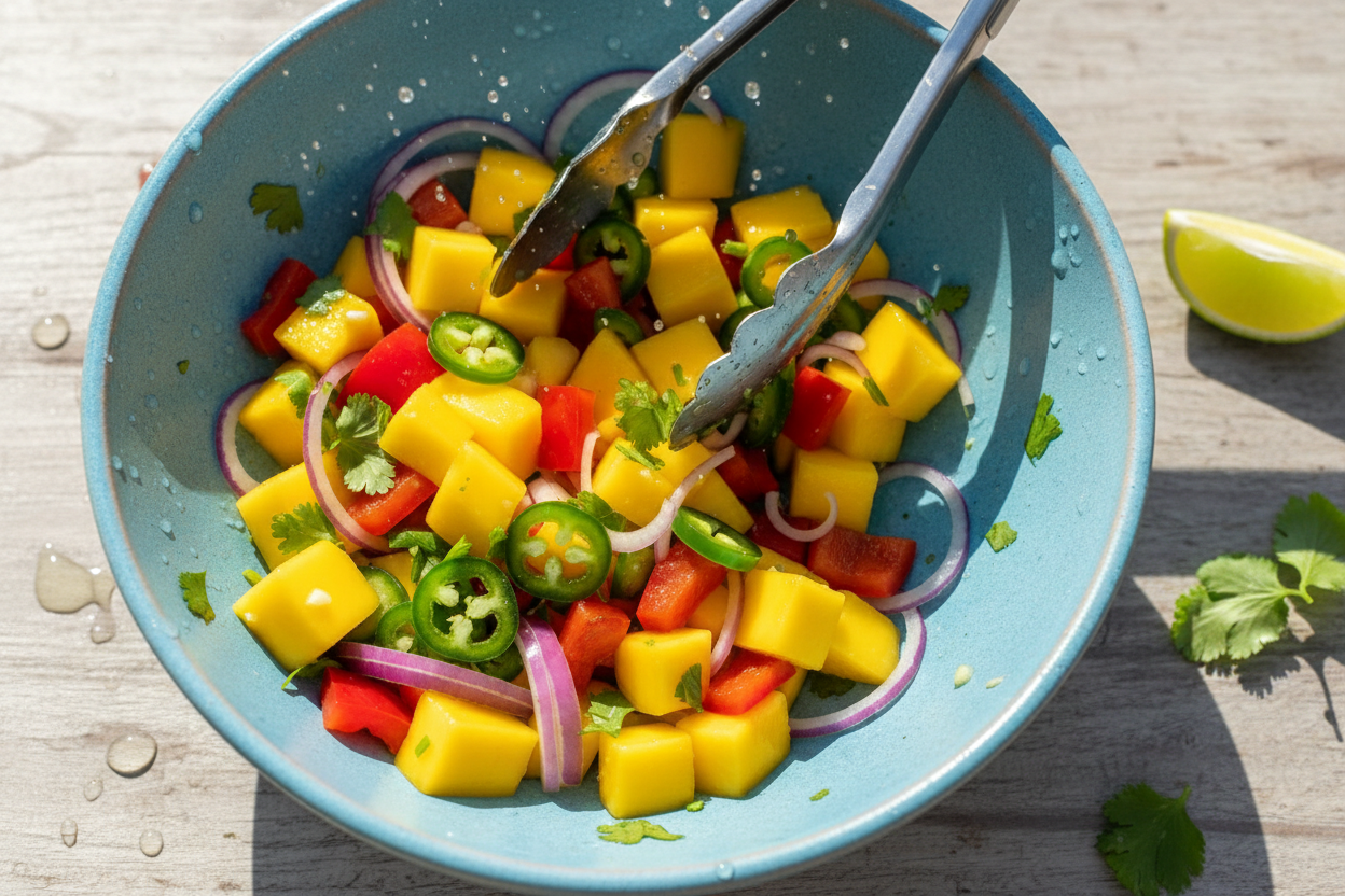 Baja Fish Tacos with Mango Salsa preparation step 2