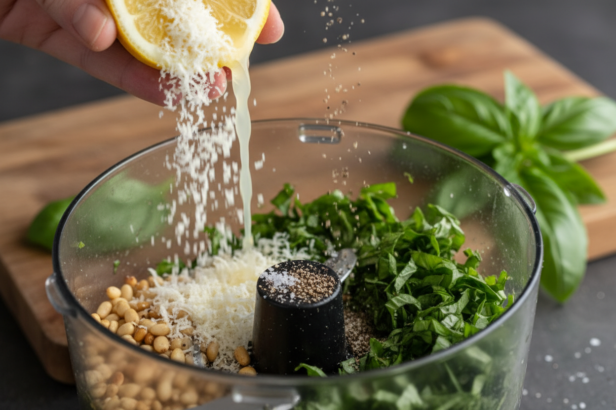 Basil Pesto Recipe preparation step 2