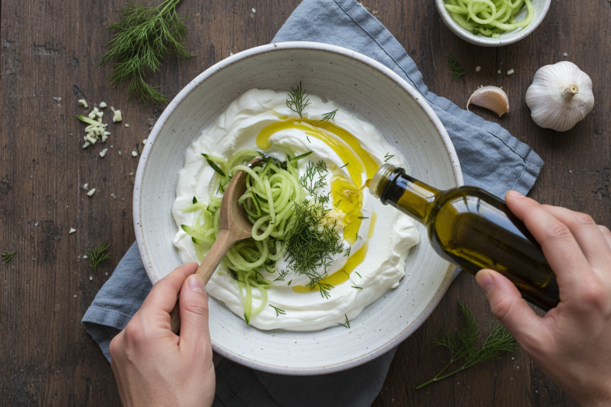 Best Homemade Tzatziki Sauce preparation step 2