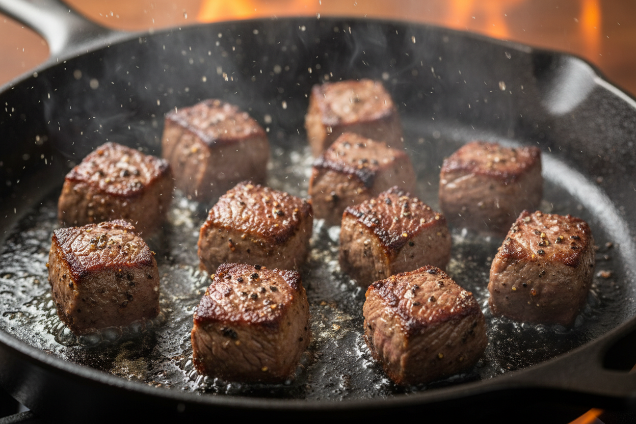 Cajun Garlic Butter Steak Bites preparation step 2