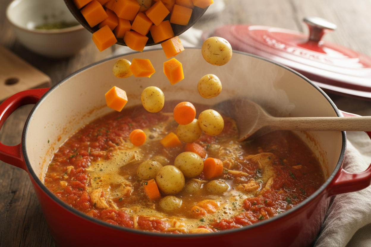 Chicken Stew with Butternut Squash preparation step 1