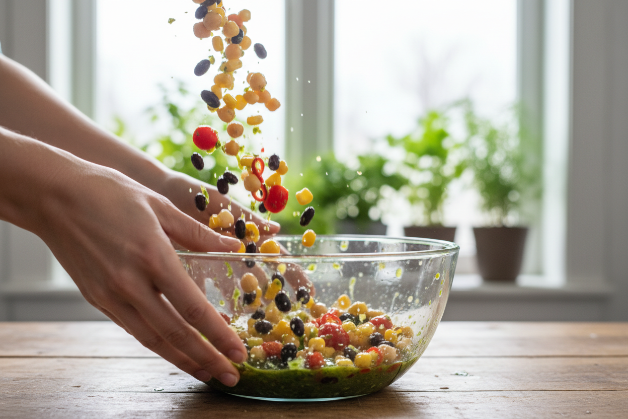 Chili Lime Bean Salad preparation step 1