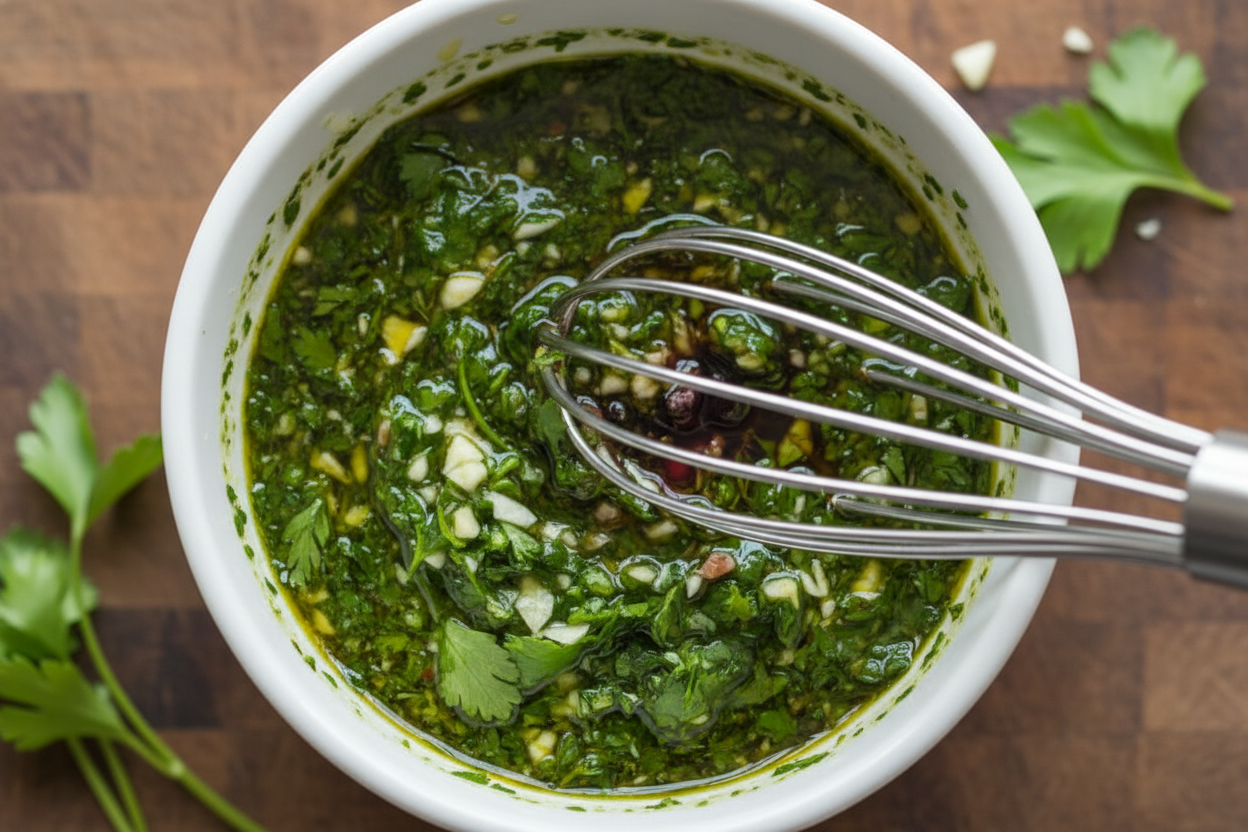 Chimichurri Steak and Vegetable Salad preparation step 1