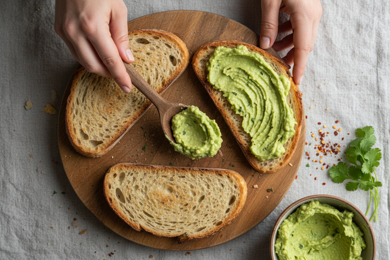 Cottage Cheese Avocado Toast preparation step 2