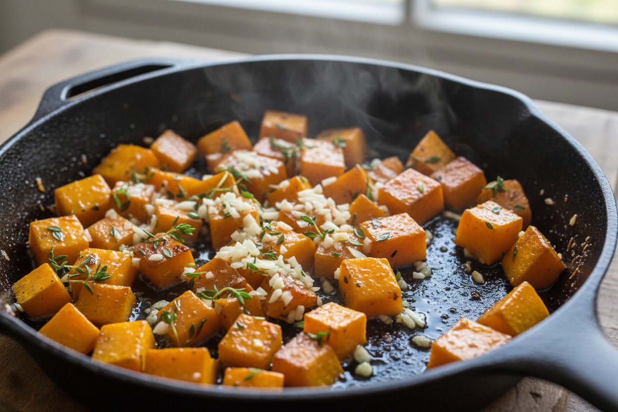 Creamy Chicken Orzo with Butternut Squash and Spinach preparation step 1