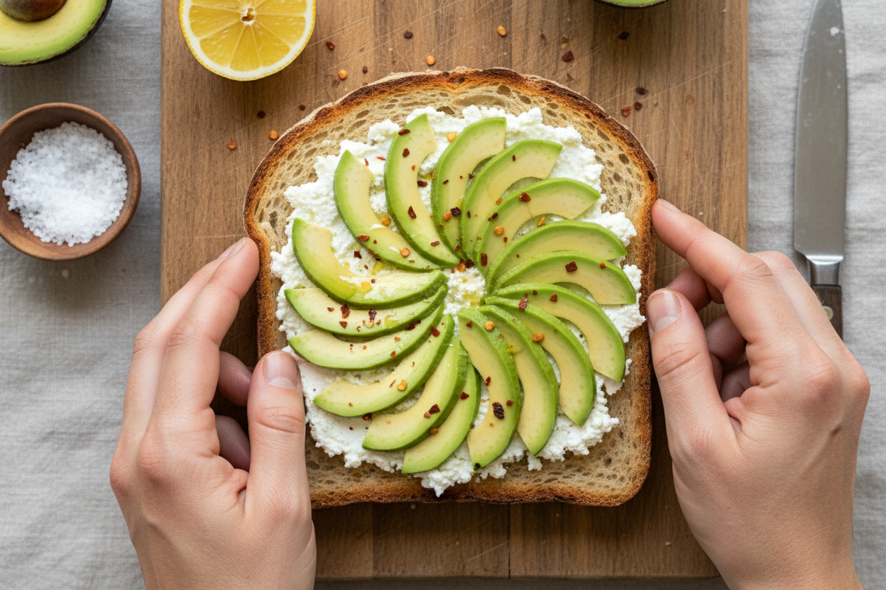 Creamy Cottage Cheese Avocado Toast preparation step 2