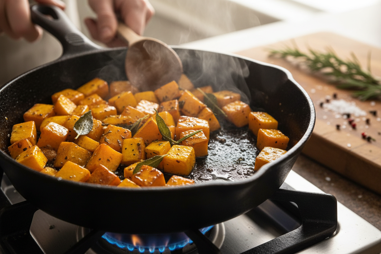 Creamy Parmesan Chicken and Butternut Squash Skillet preparation step 1
