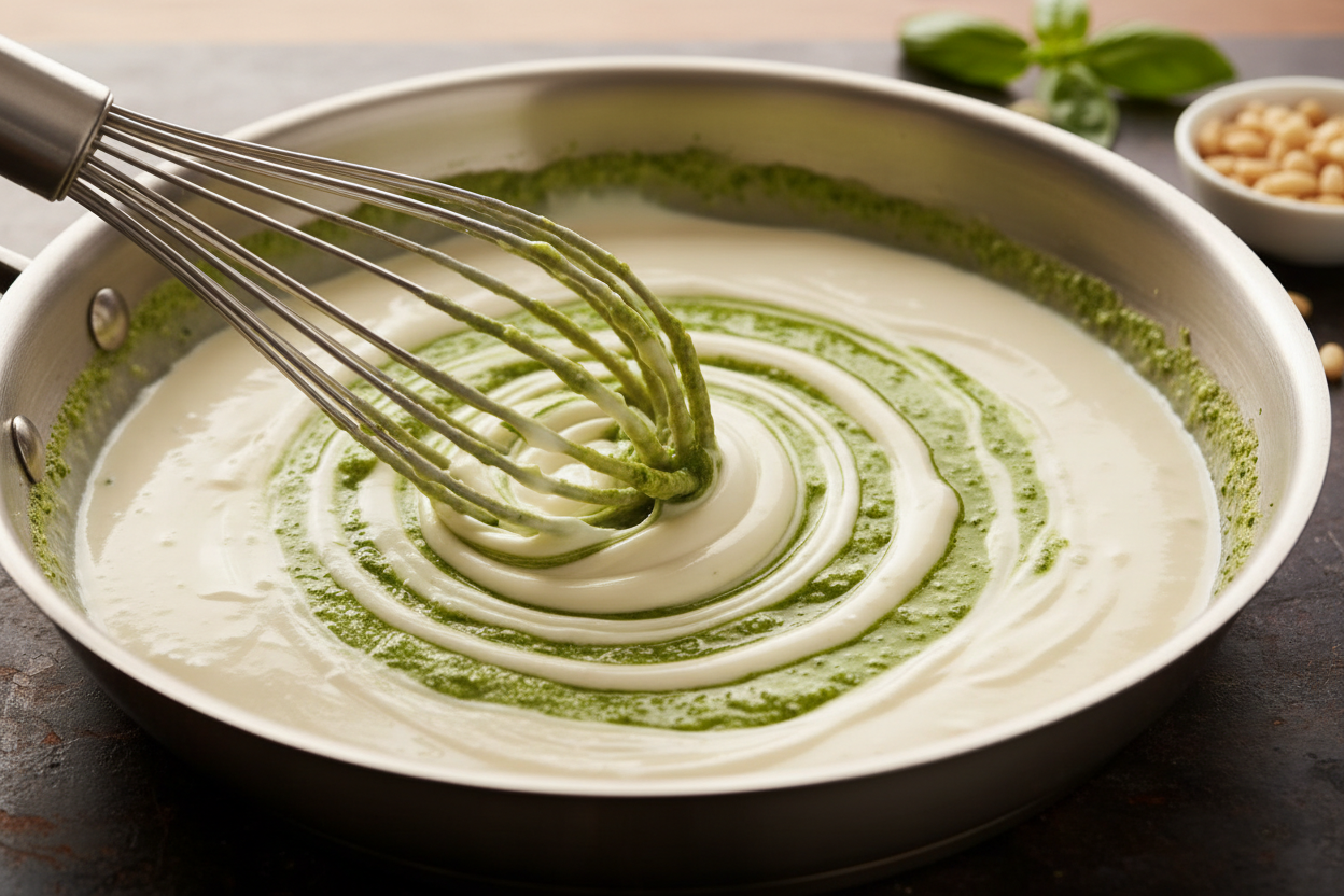 Creamy Pesto Gnocchi preparation step 2