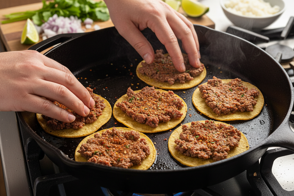 Crispy Big Mac Smash Burger Tacos with Special Sauce preparation step 1
