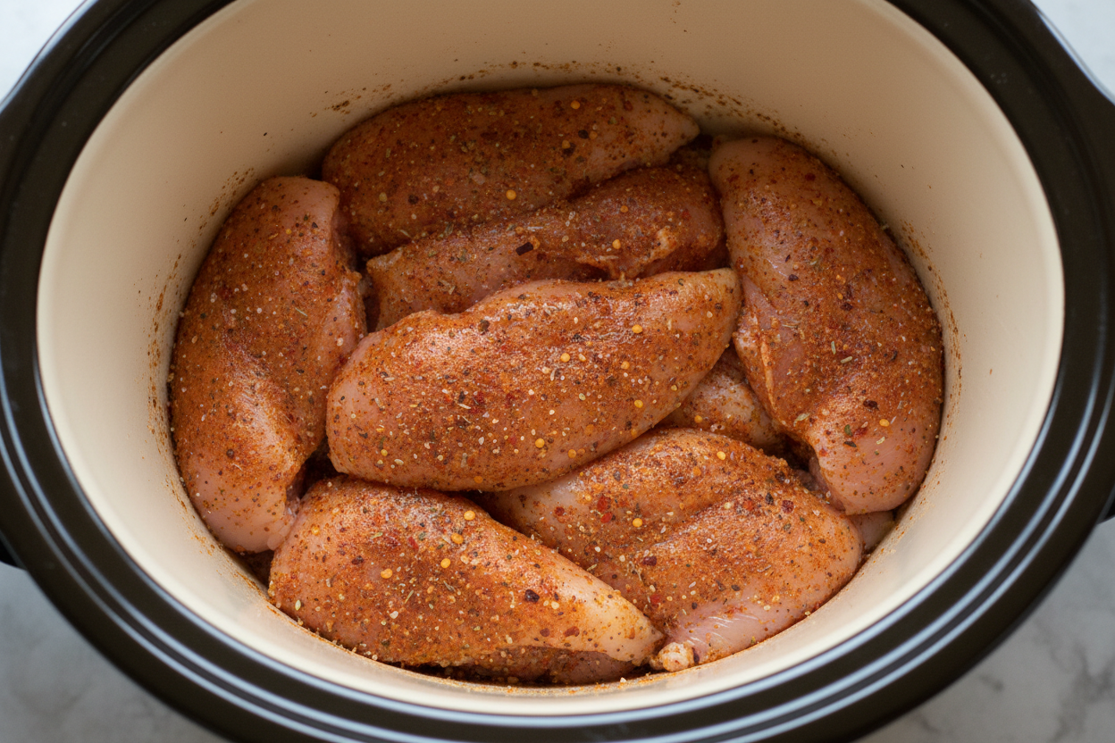 Crock Pot Fiesta Chicken preparation step 1