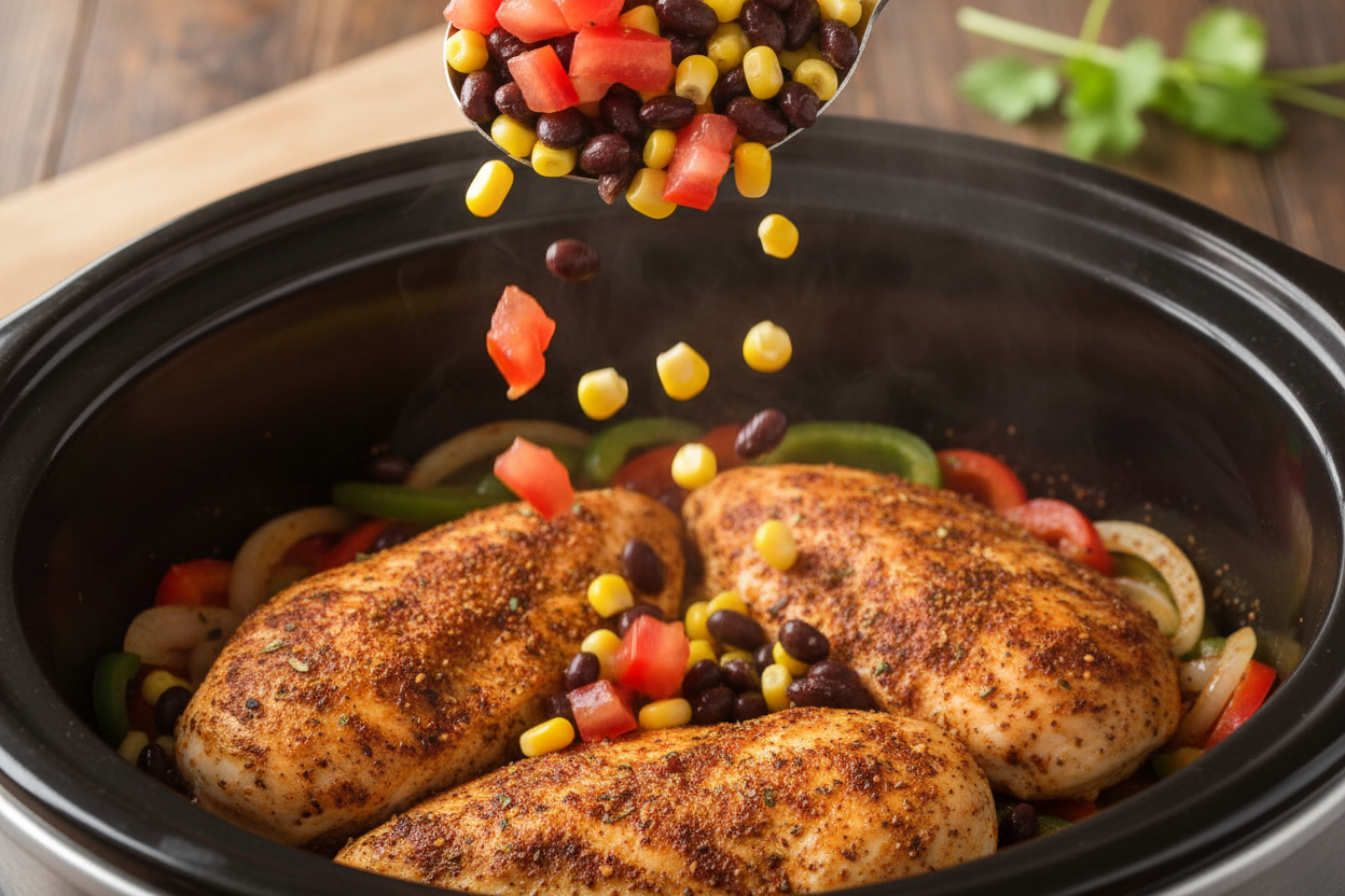 Crock Pot Fiesta Chicken preparation step 2