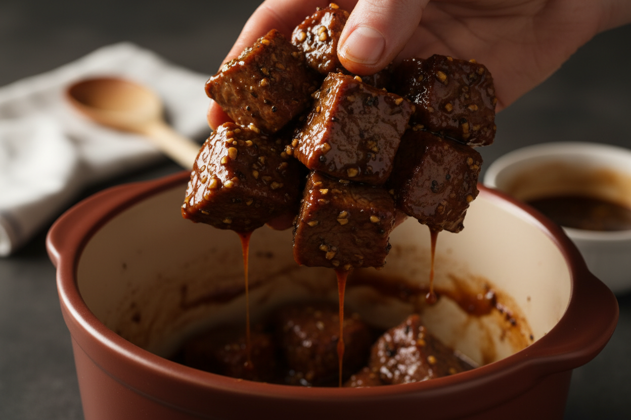 Crock Pot Teriyaki Steak Bites preparation step 1