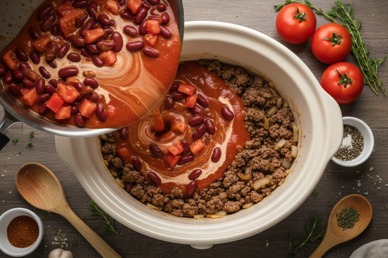 Crockpot Chili preparation step 2