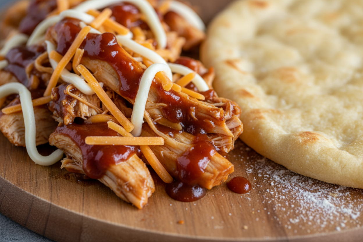 Easy BBQ Chicken Flatbread preparation step 2