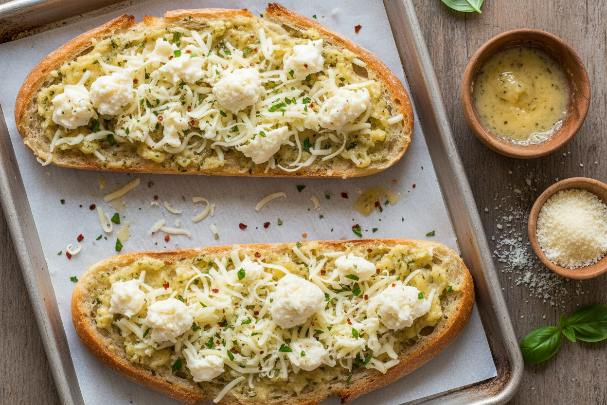 Easy Cheesy Garlic Bread preparation step 2