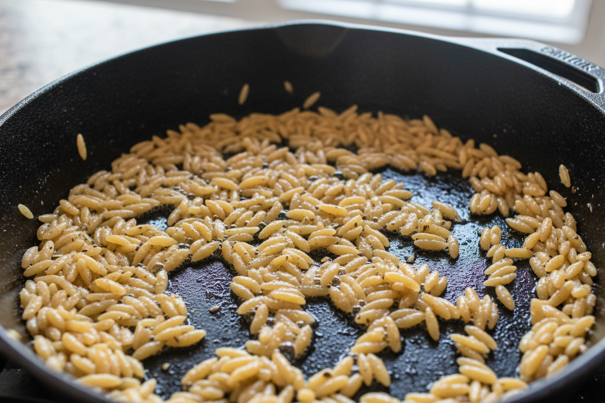 Easy Creamy Boursin Chicken Orzo (One-Pan Recipe) preparation step 2