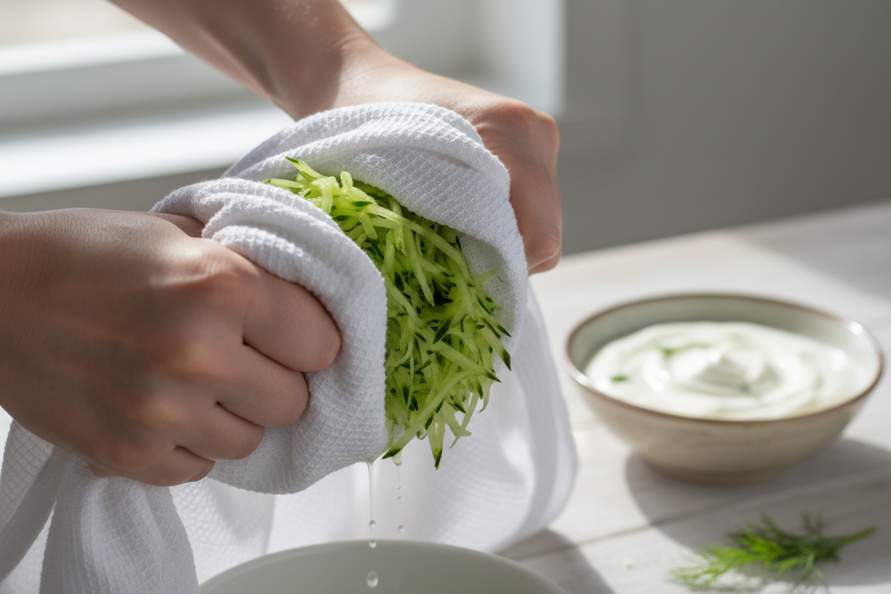 Easy Homemade Tzatziki Sauce preparation step 1