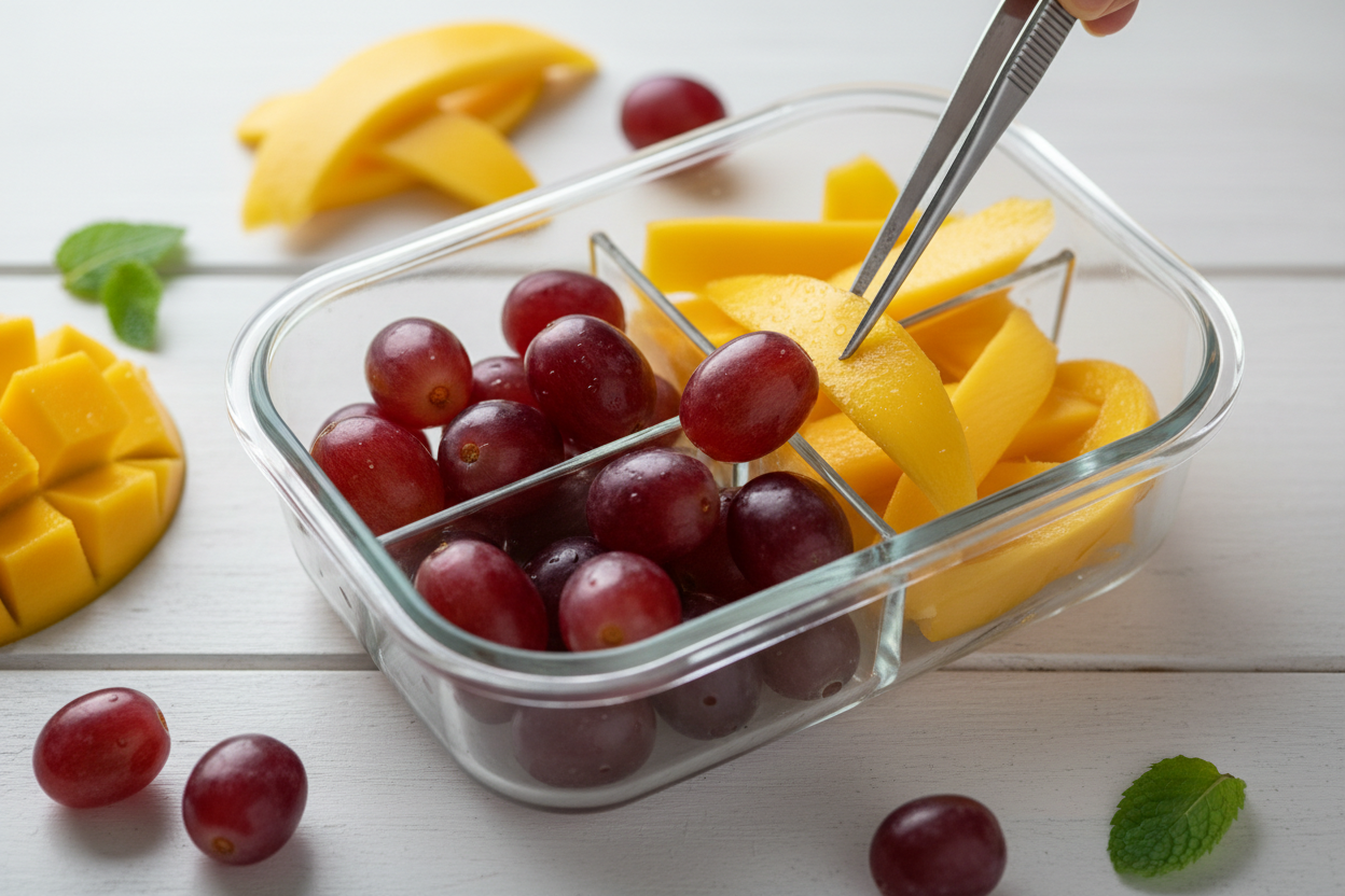 Easy Individual Snack Bento Box with Beef Salami preparation step 2