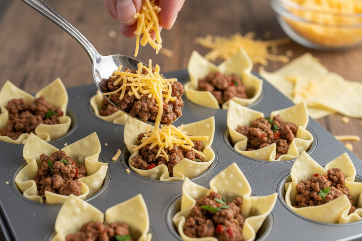 Easy Taco Cups preparation step 1
