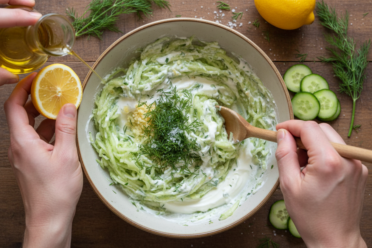 Easy Tzatziki Sauce preparation step 2